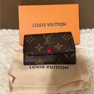 Louis Vuitton Brown Monogram Key Holder with Frusia Button